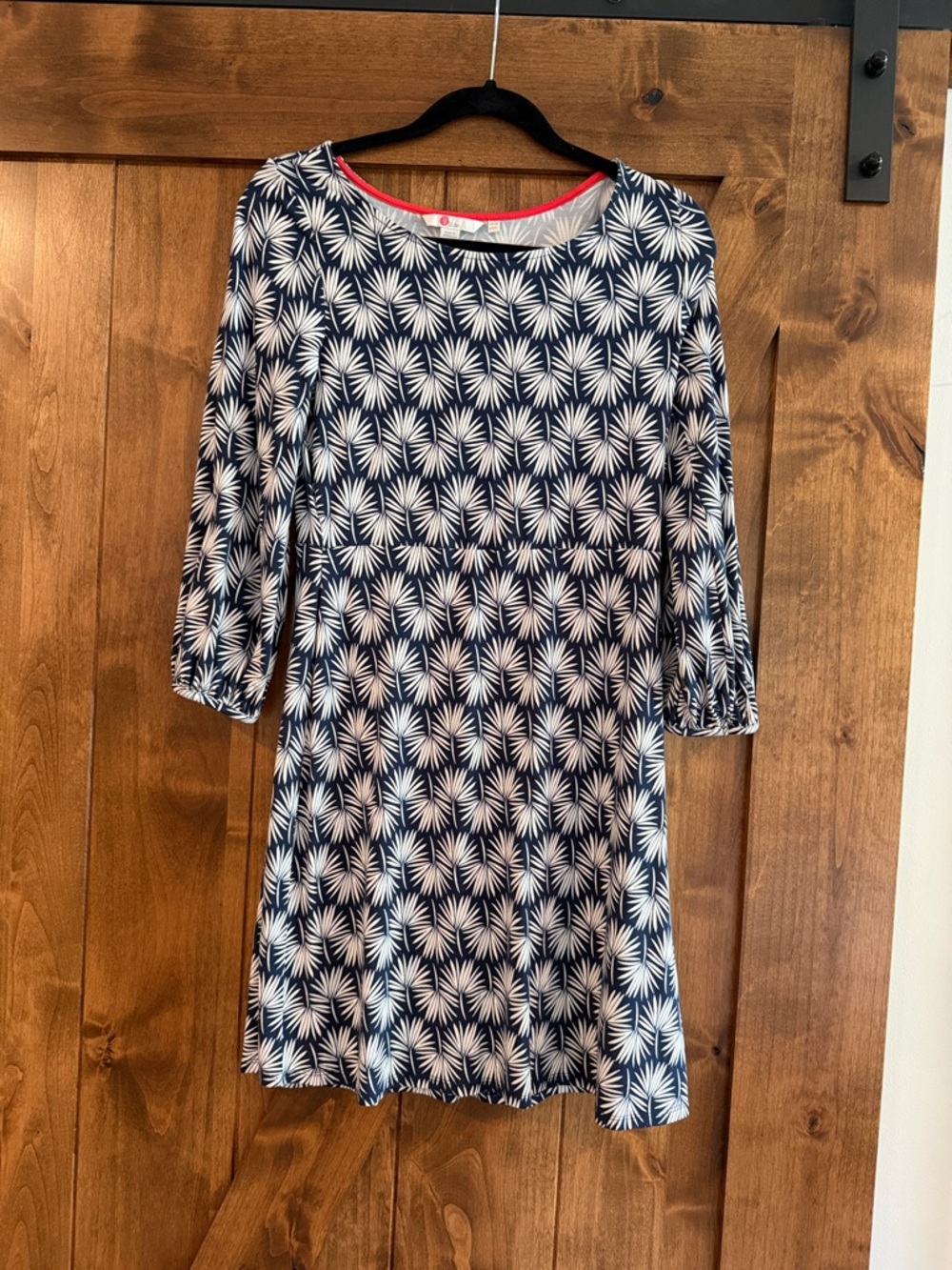 Boden Lucie Stretch Jersey Tunic Balloon Sleeve Palm Dress